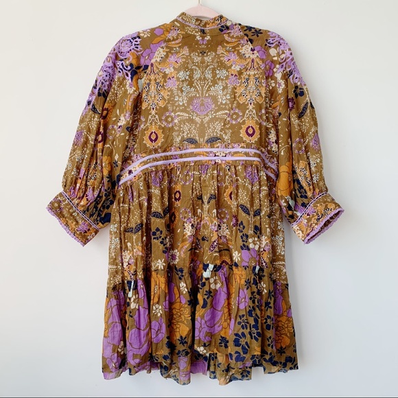 Free People Boho Dress High Neck Open Back Size XS - Picture 2 of 7